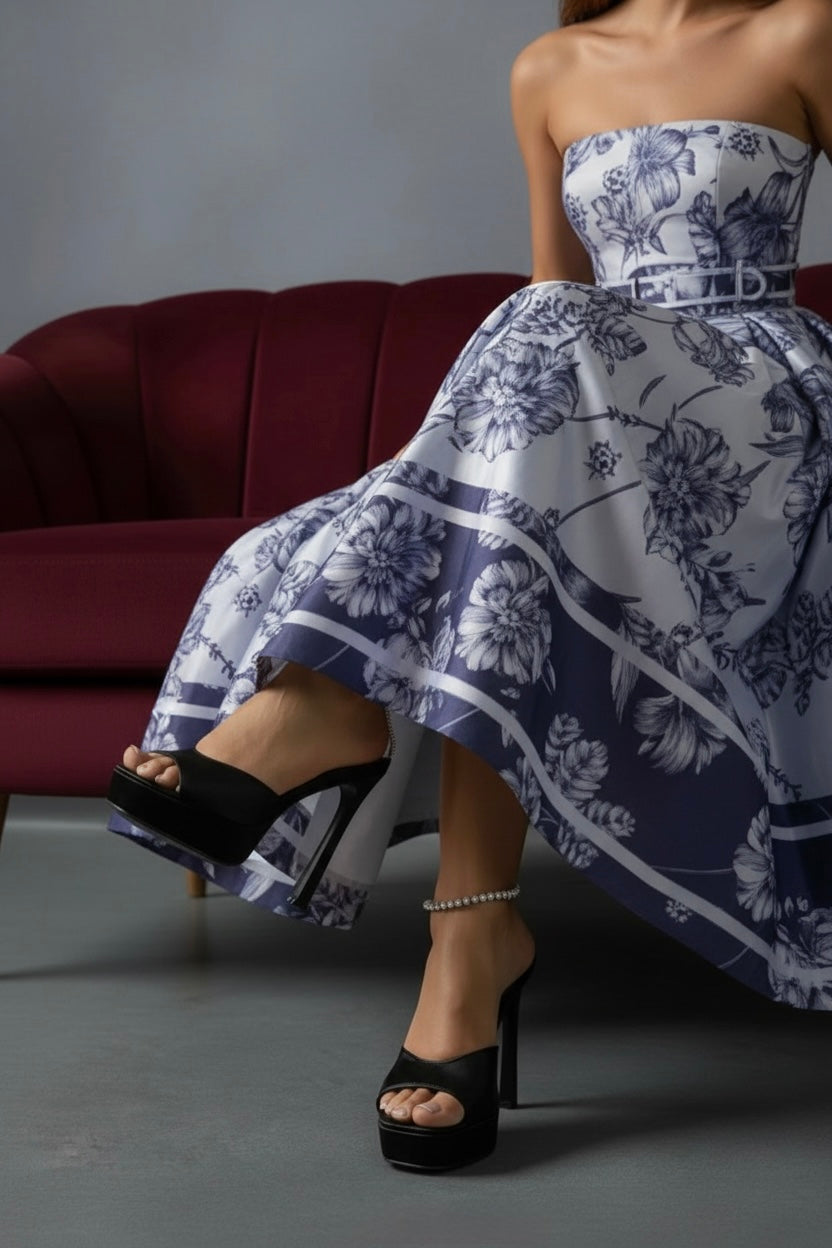 Azure Bloom Maxi Gown